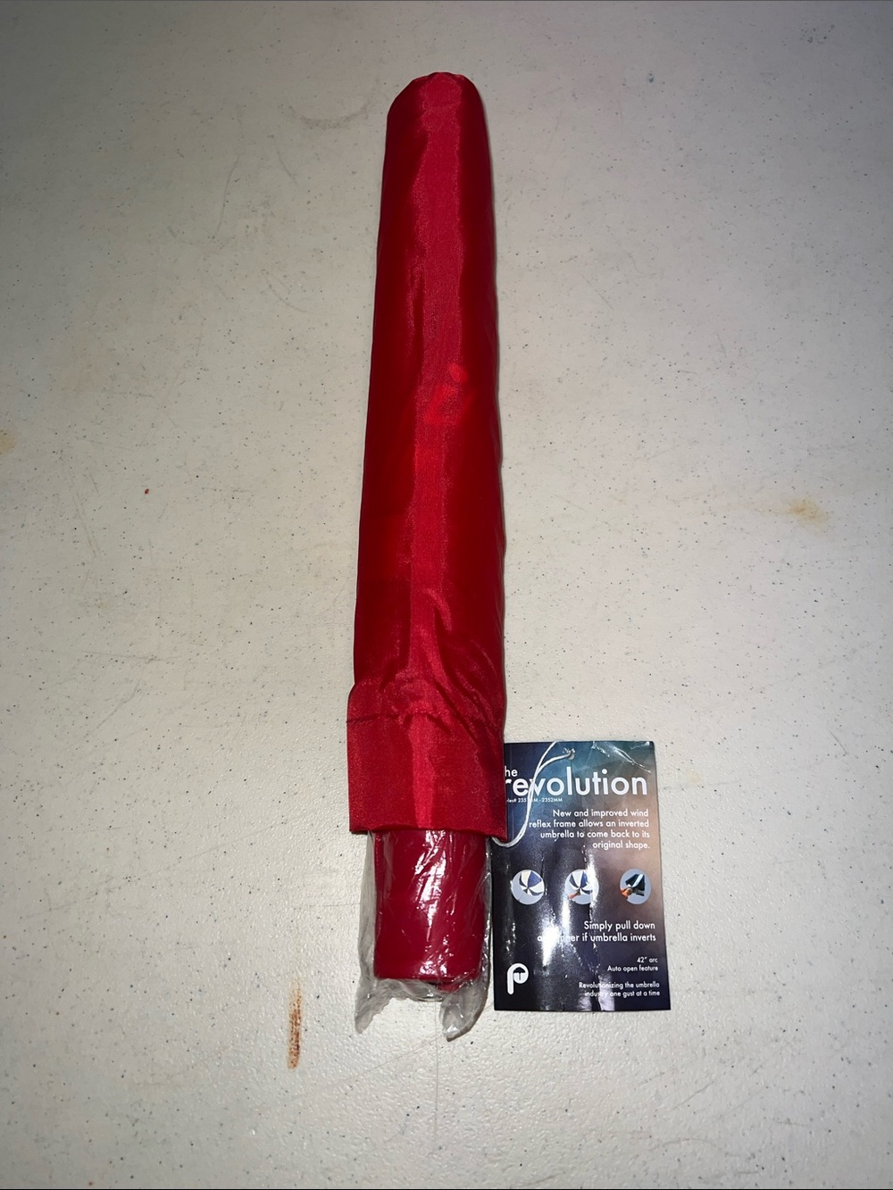 Compact Red Folding Umbrella